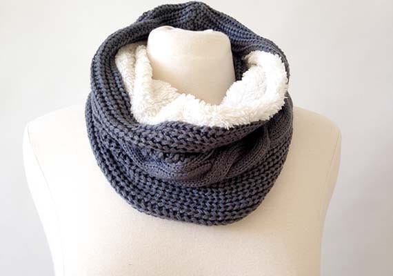 Womens scarf chunky knit scarf fleece scarf by PricklyPoppyFashion