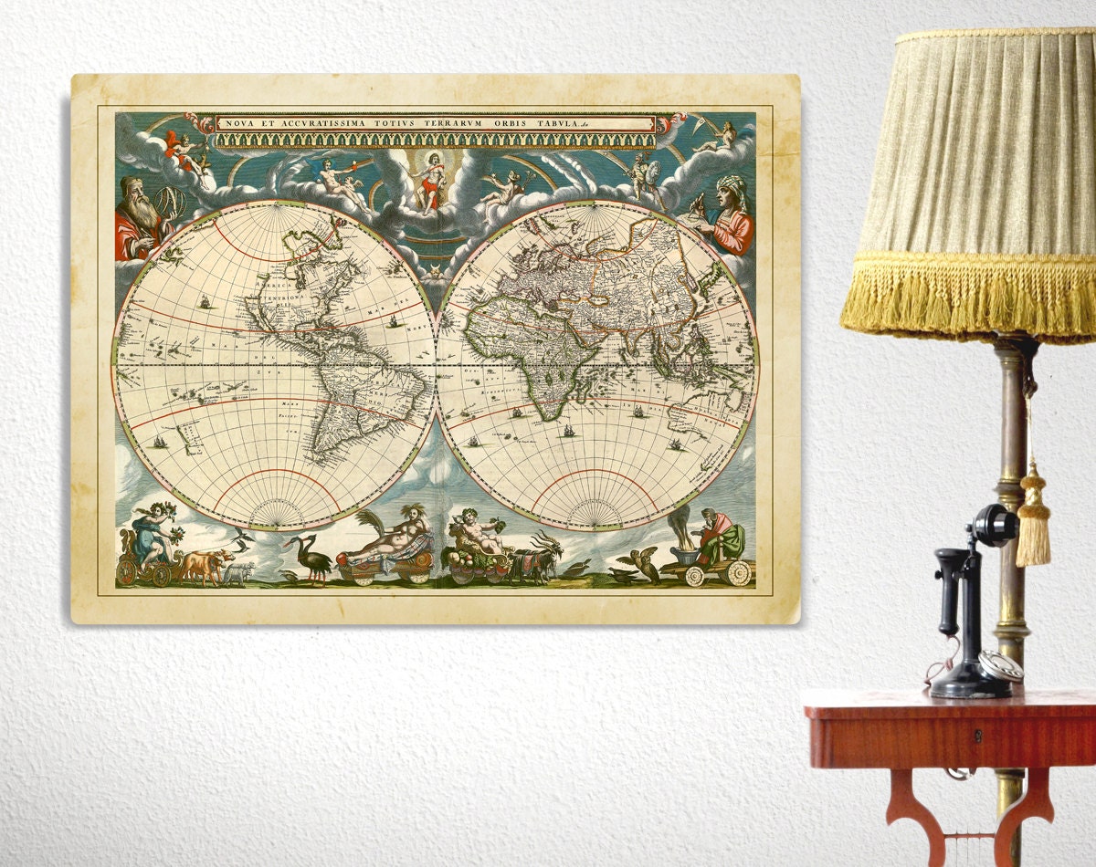 Old World Map Canvas Print Antique Canvas World Map