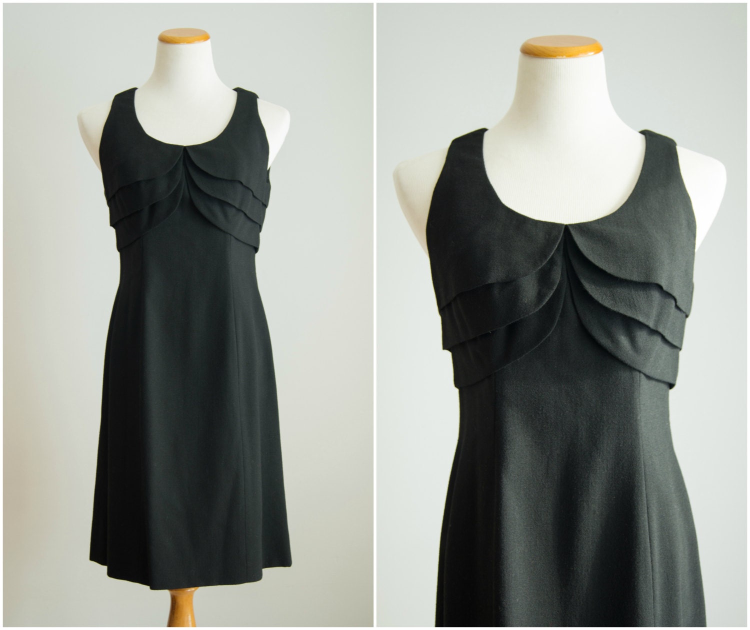 vintage 1960s dress / 60s little black dress / Sophisticated