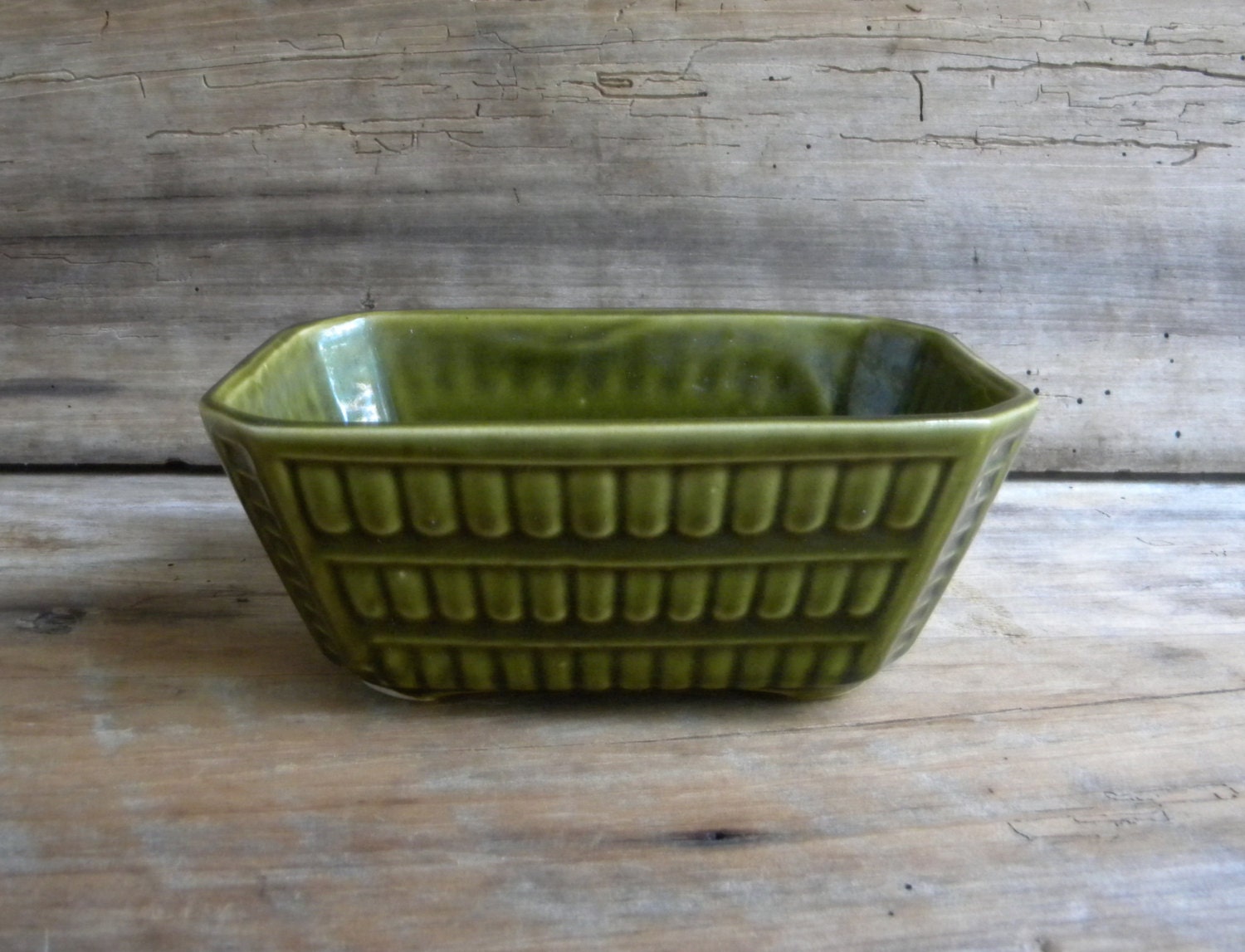 Vintage BrushMcCoy Olive Green Pottery Planter