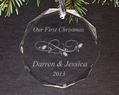 Items similar to Custom Personalized Christmas Ornament - Heart-Shaped ...