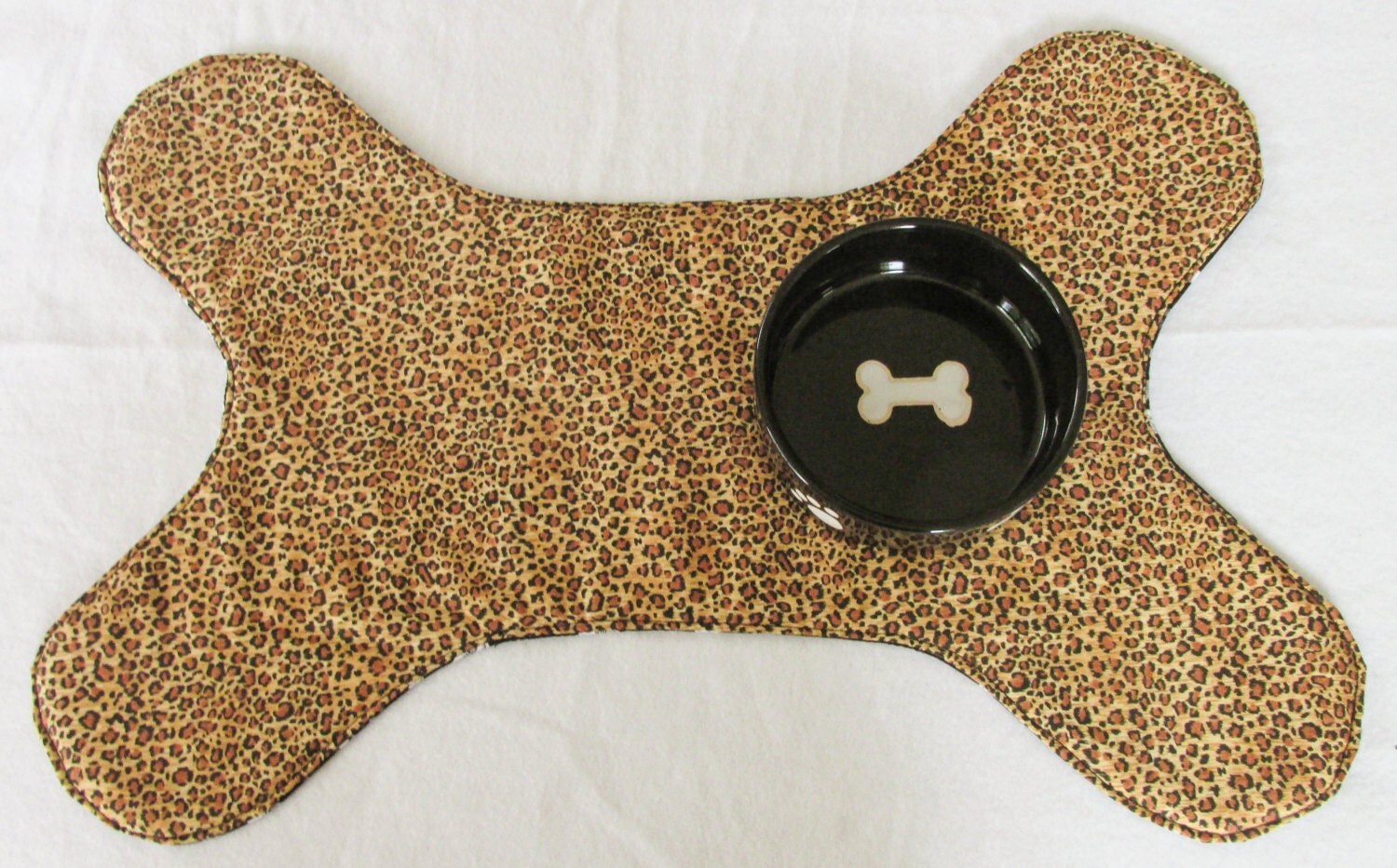 Bone Shaped Pet Dog Placemat Feeding Mat by MyDogSmilesDesign