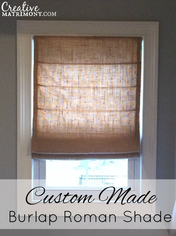Custom Made Flat Front Burlap Roman Shade by CreativeMatrimony