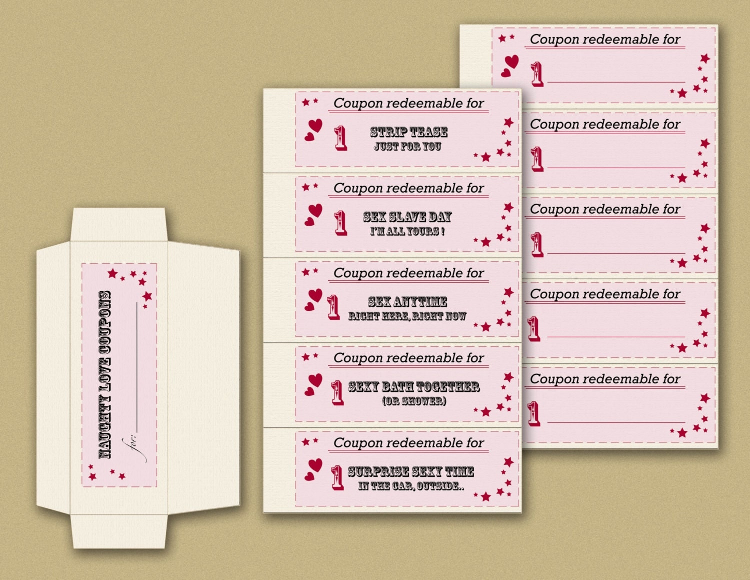 Blank naughty love coupons