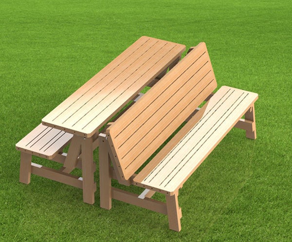 Convertible 6ft Bench to Picnic Table Combination Building