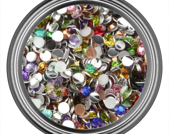 Mix Rhinestone Gems Flat Back Face Art Nail Art Scrapbook Phone Decoration 2mm 3mm 4mm 5mm 6mm