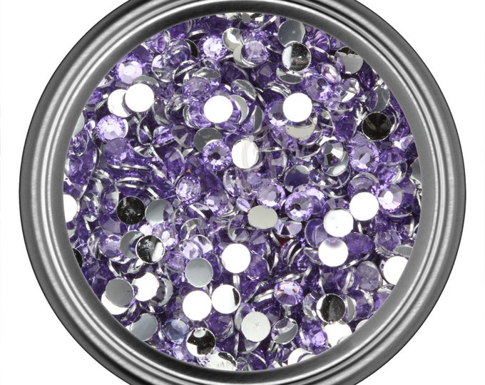 Light Purple Rhinestone Gems Flat Back Face Art Nail Art Scrapbook Phone Decoration 2mm 3mm 4mm 5mm 6mm