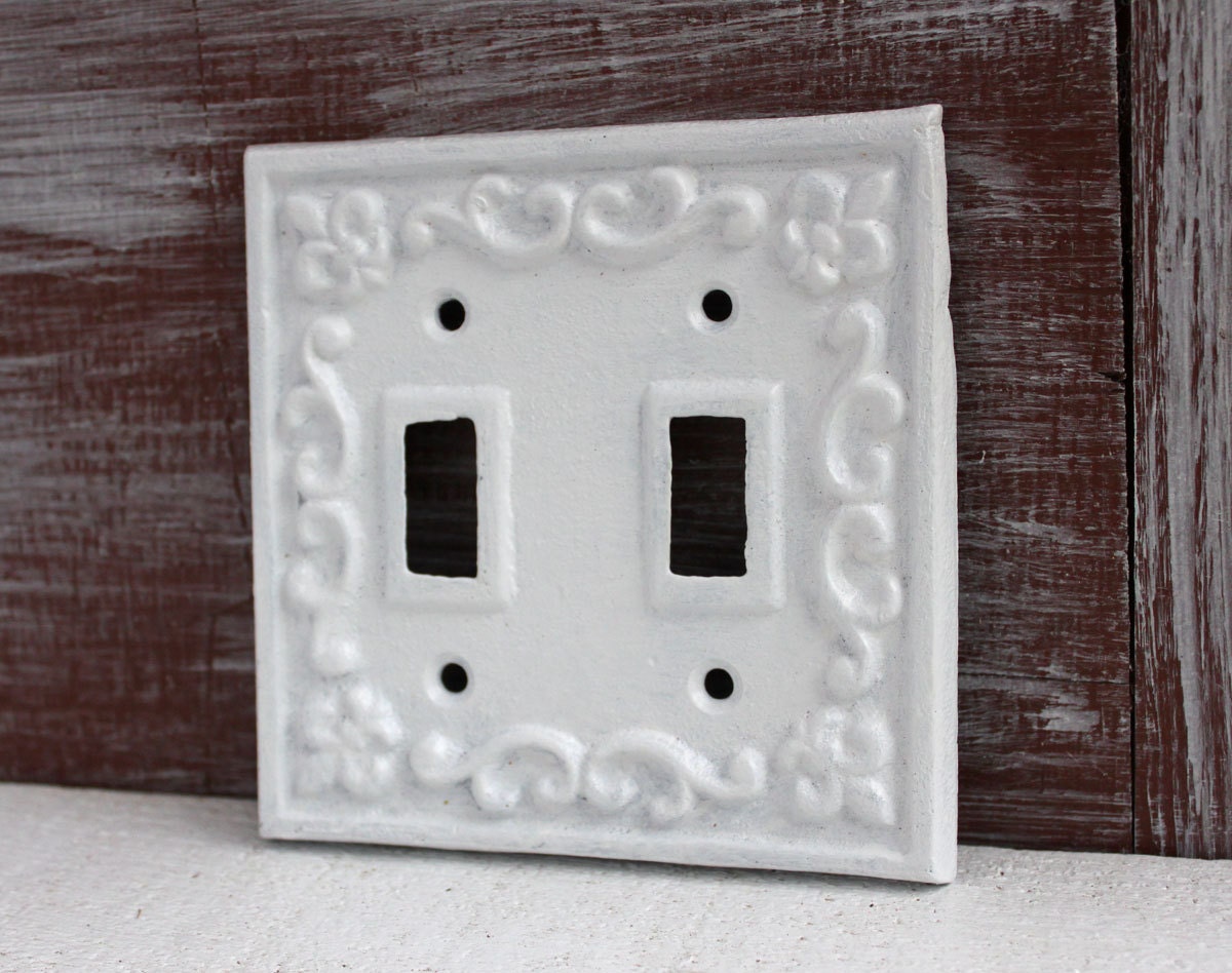Double Light Switch Cover White Lightswitch Plate Switch