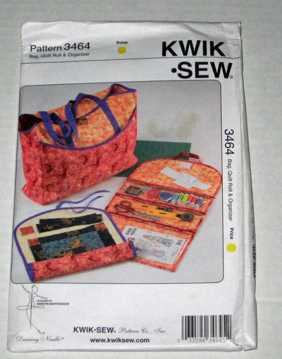 Kwik Sew Pattern 3464 Bag Purse Quilt Roll Organizer Jewelry Quilting ...