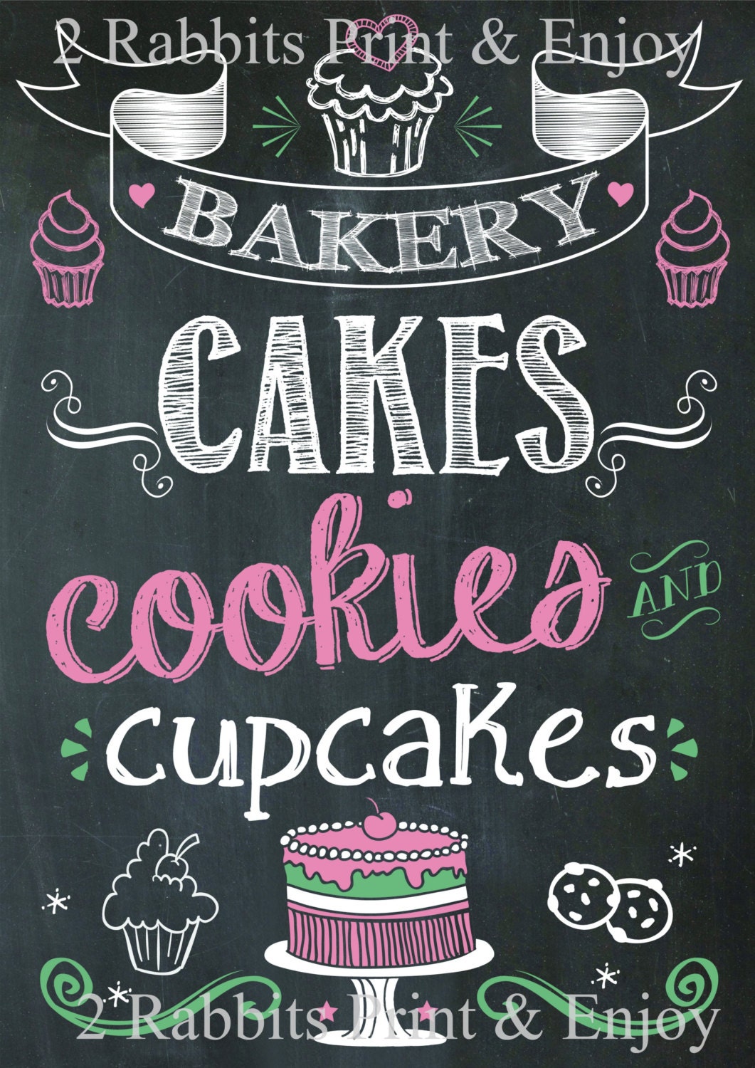 Bakery Cakes Cookies &amp; Cupcakes Sign for your Bakery or