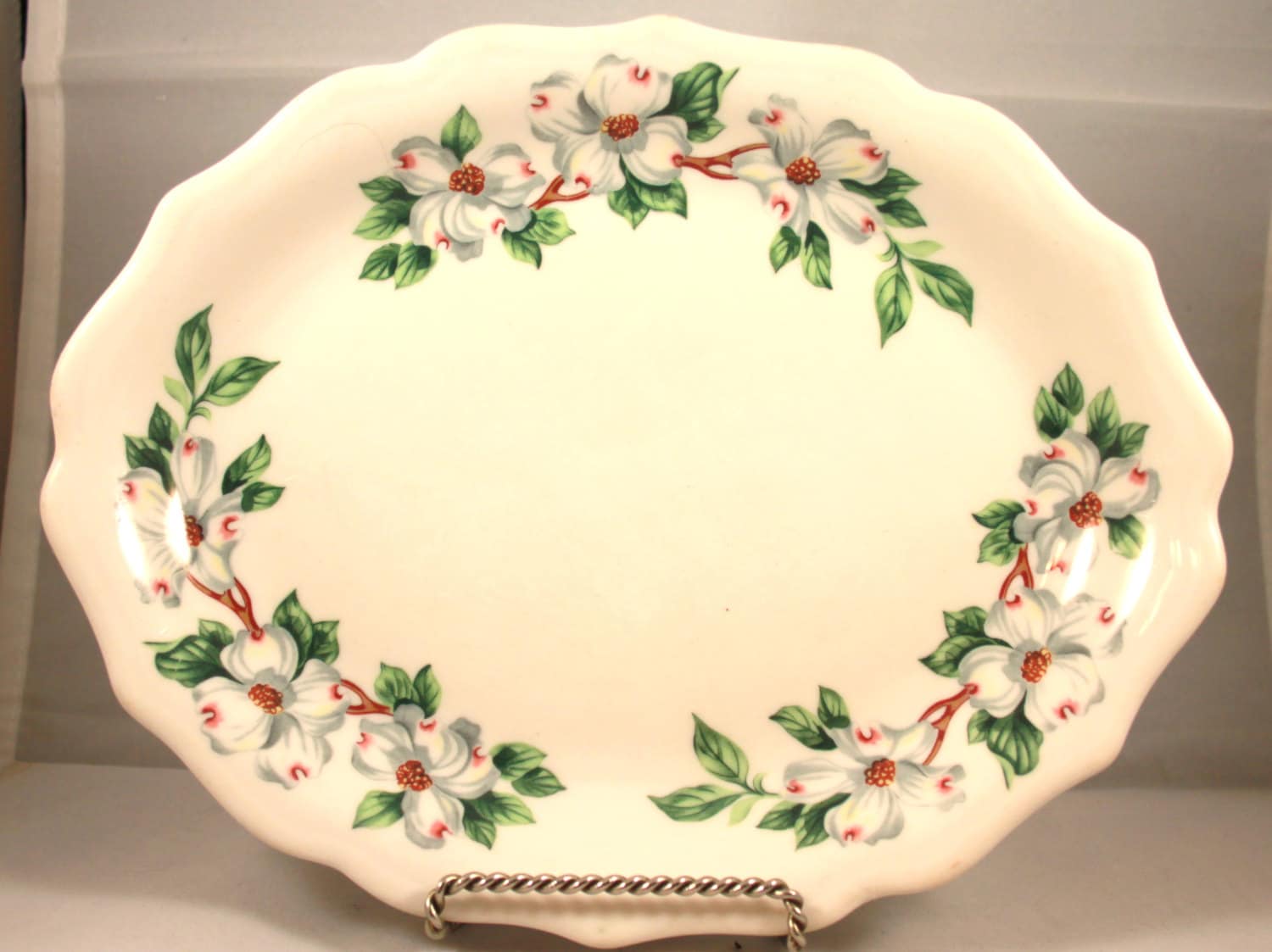 Syracuse China Oval Platter Dogwood Pattern 10 by HammersHollow