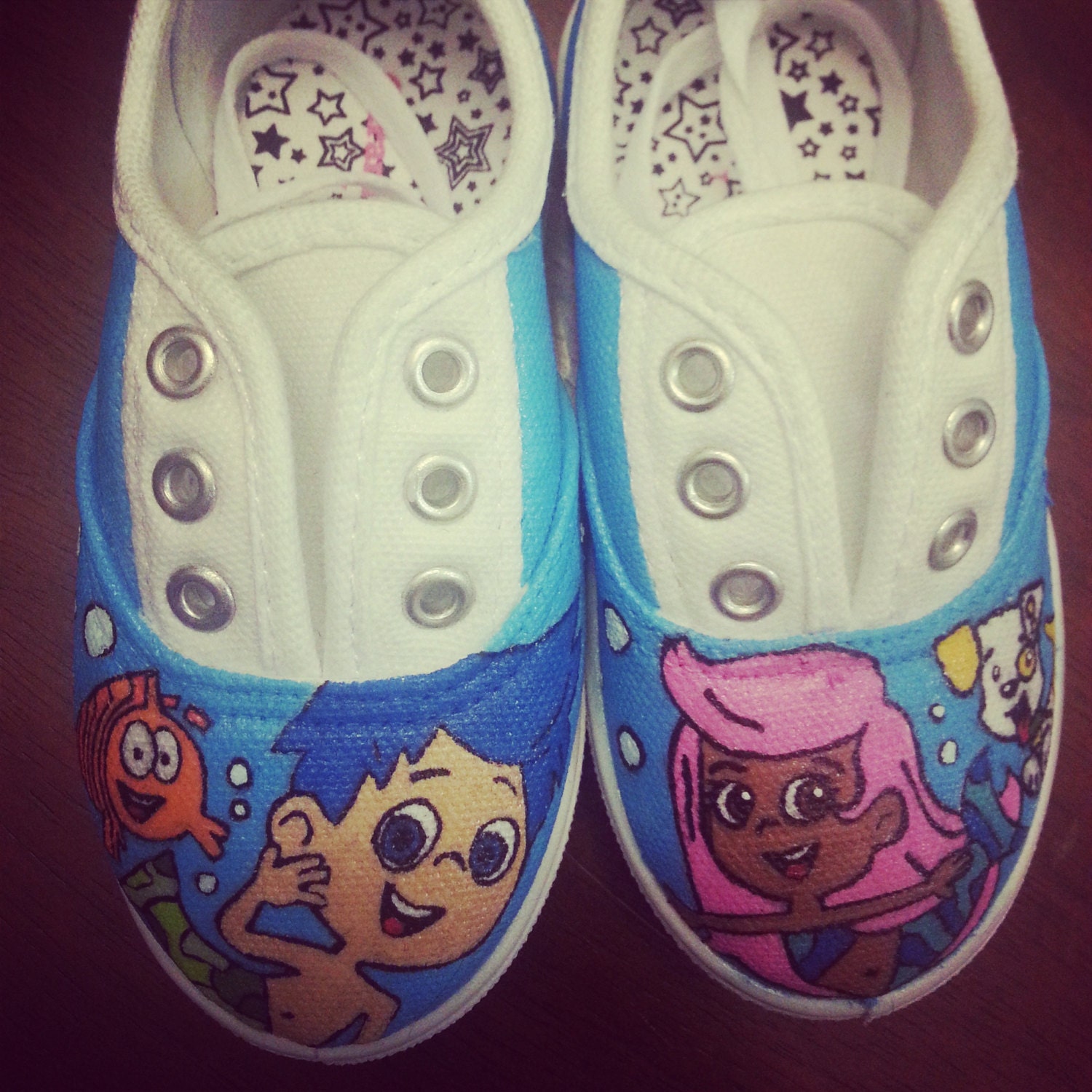 Bubble Guppies inspired hand painted shoes