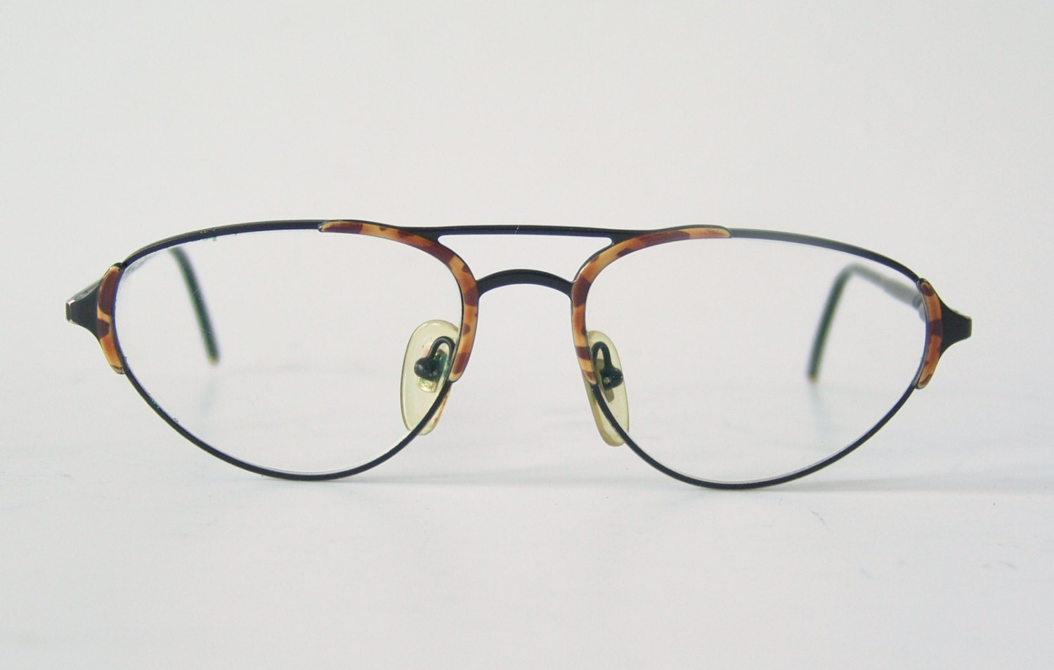 Vintage eyeglasses German frame black and brown glasses oval