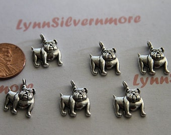20 pcs per Pkg 14x16mm One side Bulldog charm Antique Silver Finish Lead Free pewter