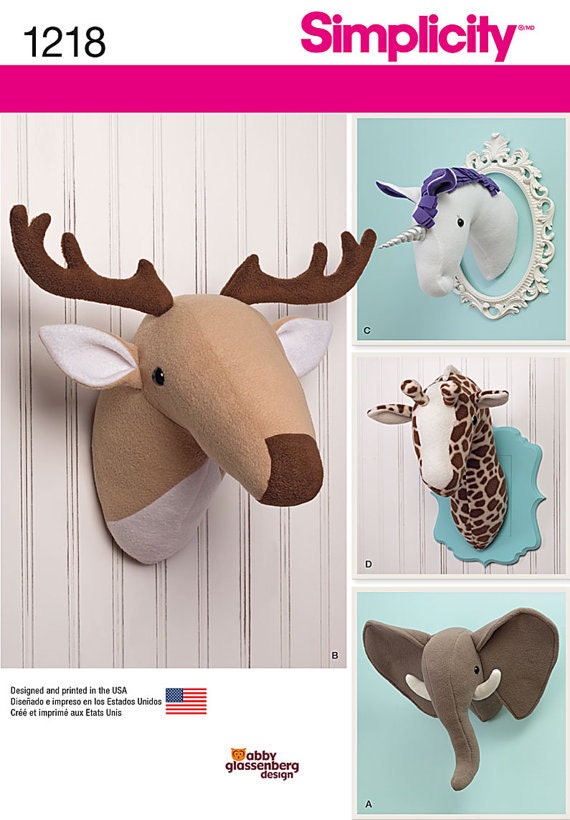 plush wall mounted animal heads