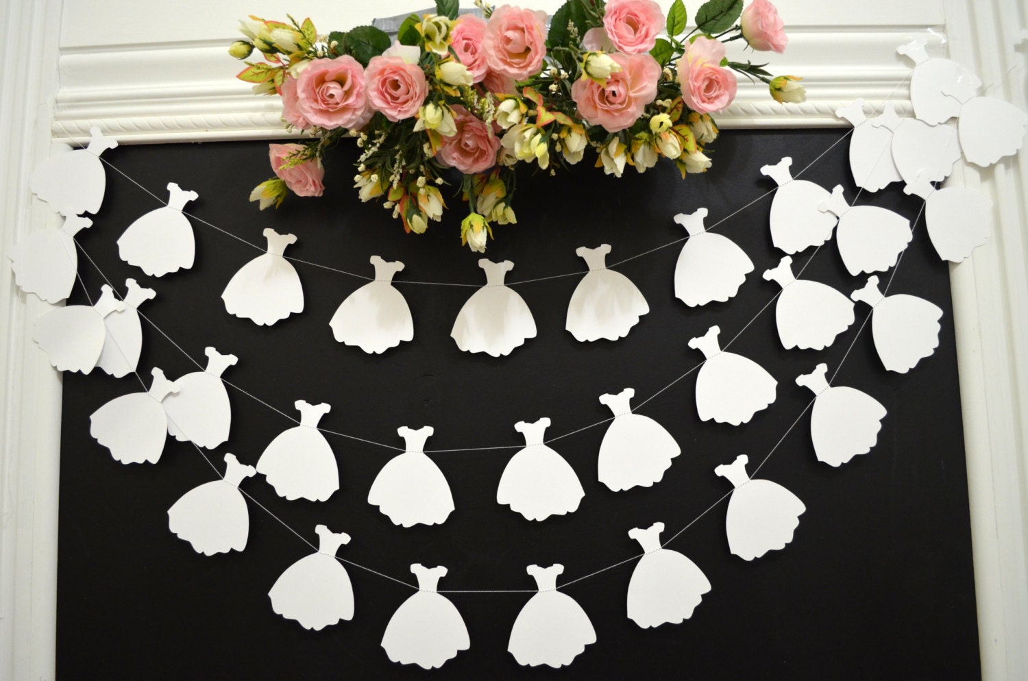 Wedding dress garland bridal shower decoration white wedding