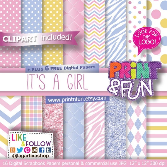 Bebé Baby SHower Colores Pastel Papel Digital Fondos por Printnfun Bebé Baby SHower Colores Pastel Papel Digital Fondos por Printnfun