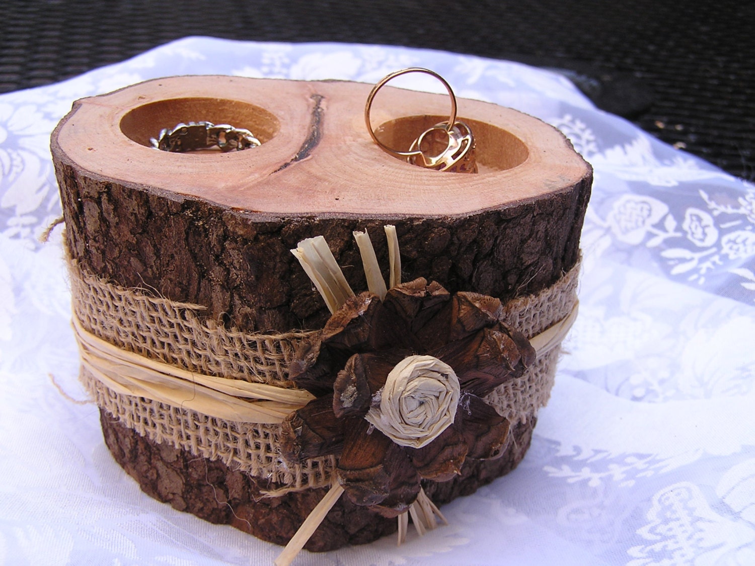 Ring Bearer Holder Rustic Ring Holder by ArtAndFloralDesign