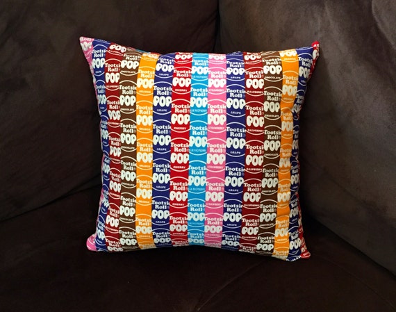 tootsie roll embroidered plush pillow