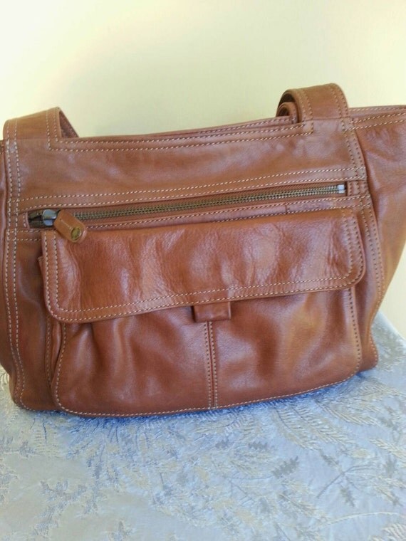 fossil embossed leather bag