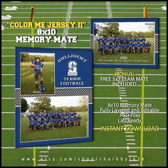 Memory Mate Template Football Sports 8x10 For By Sharkbyte2k Free Sports Team Photo Templates Downloads