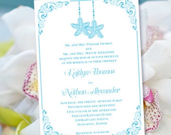 Malibu Blue Bridal Shower Invitations 6