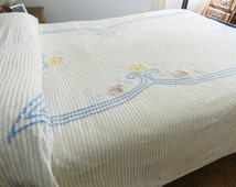 wedding ring woven full white bedspread