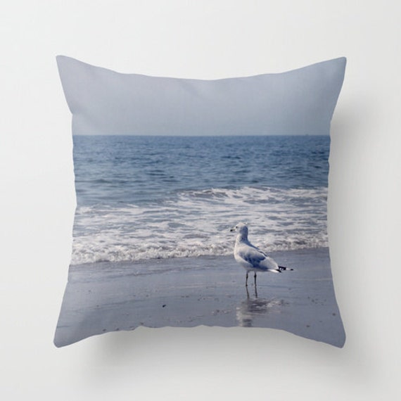 Seagull pillow birds pillows decorative by PhotographySpa on Etsy