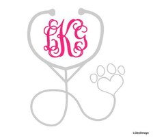 Veterinarian Decal with Monogram