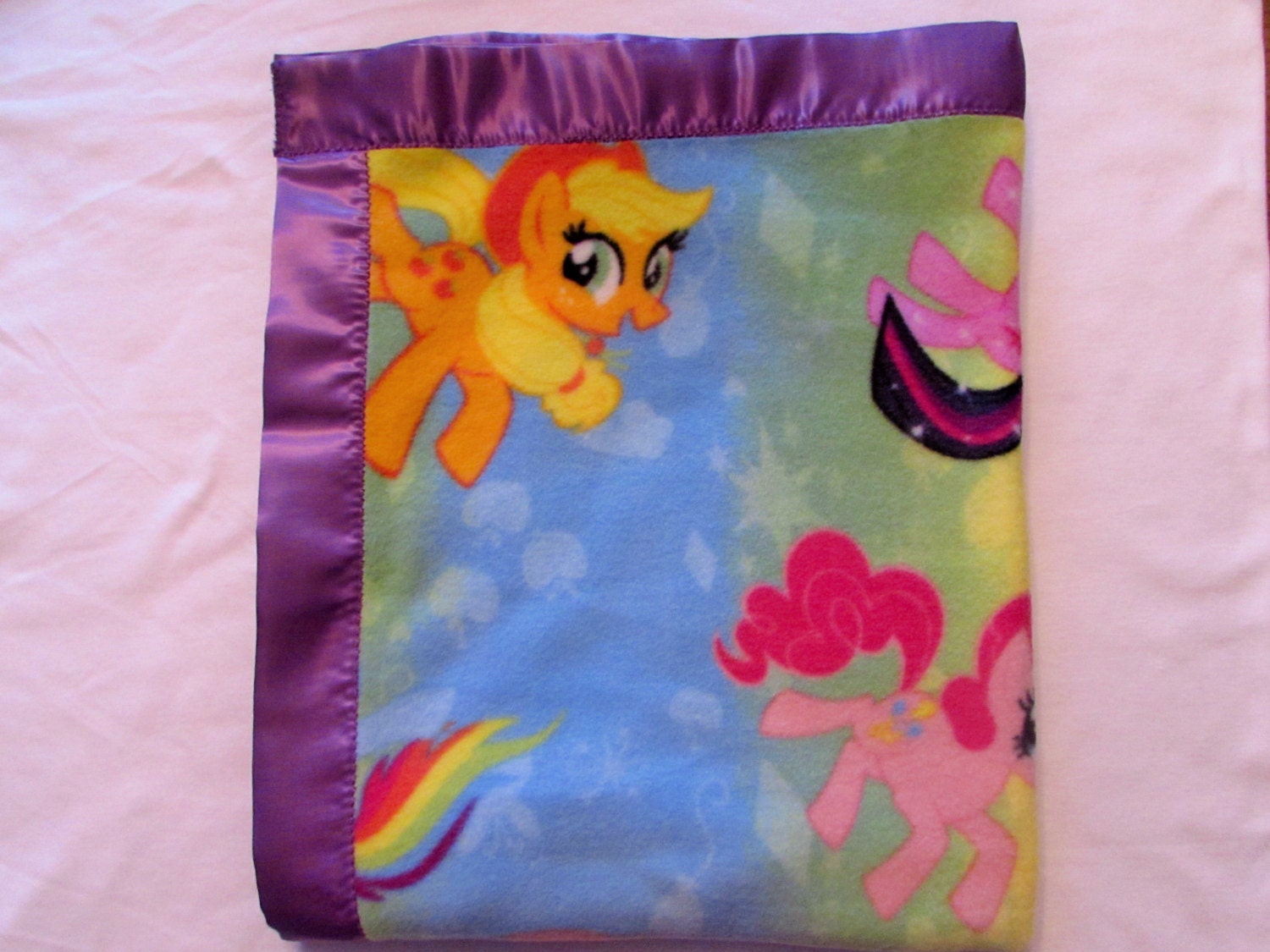 My Little Pony fleece toddler blanket with satin edge