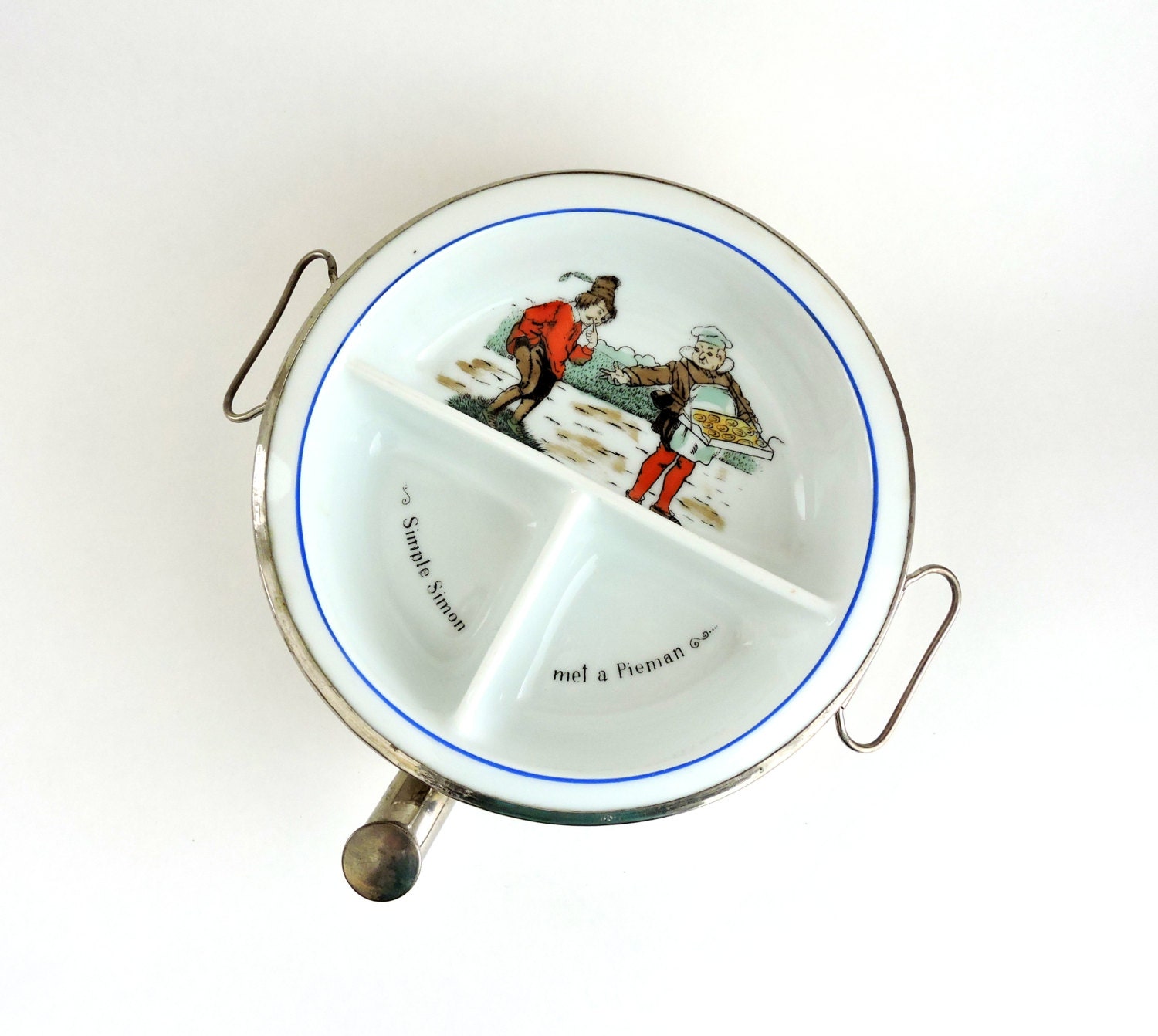 Vintage Excello Warming Dish 1930s Porcelain by ninthstreetvintage