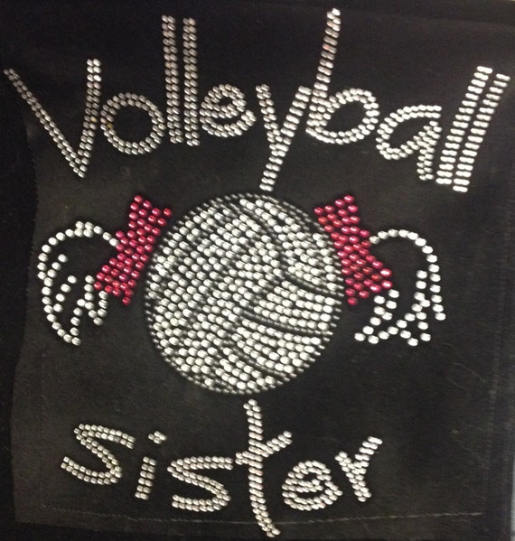 Bling Rhinestone Transfer Volleyball Sister by IBling2 on Etsy