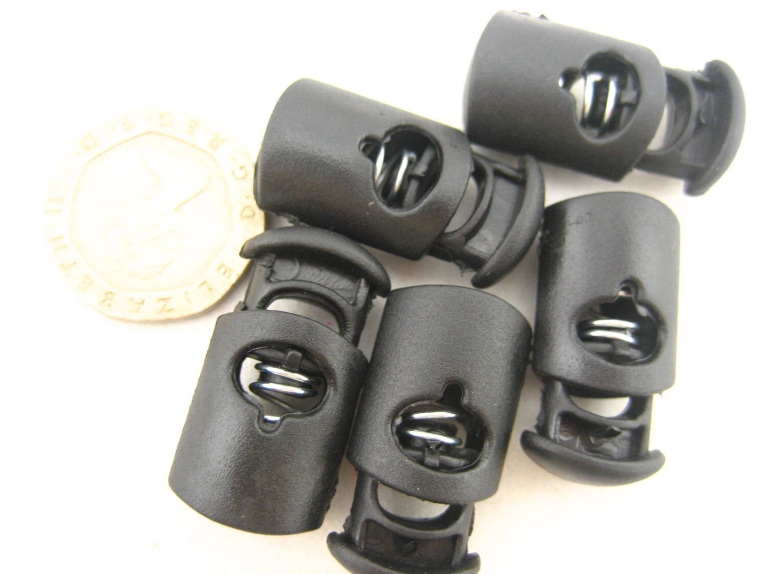 50pcs black toggles drawstring rope lock Toggles Cord