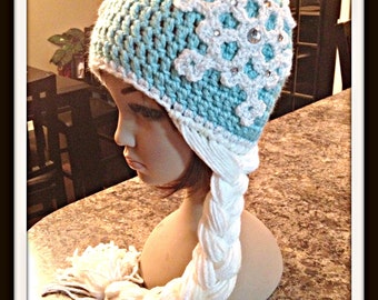 Crochet Frozen Elsa Hat with Braid