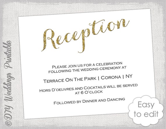 Wedding Reception Invitation Templates 1