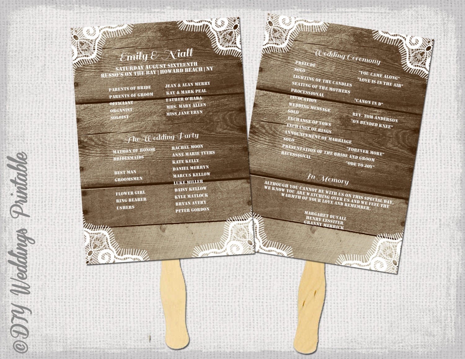 Fan Wedding Program Free Template