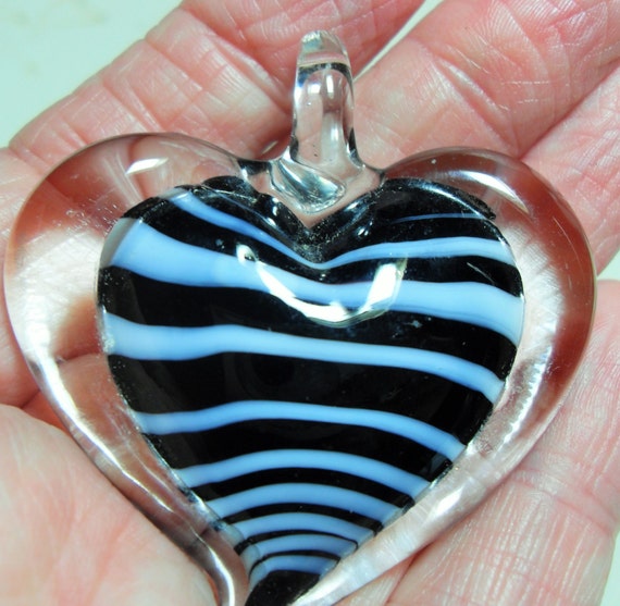 Heart pendant Art Glass, Gift for her, Valentines's Day gift, Gothic ...