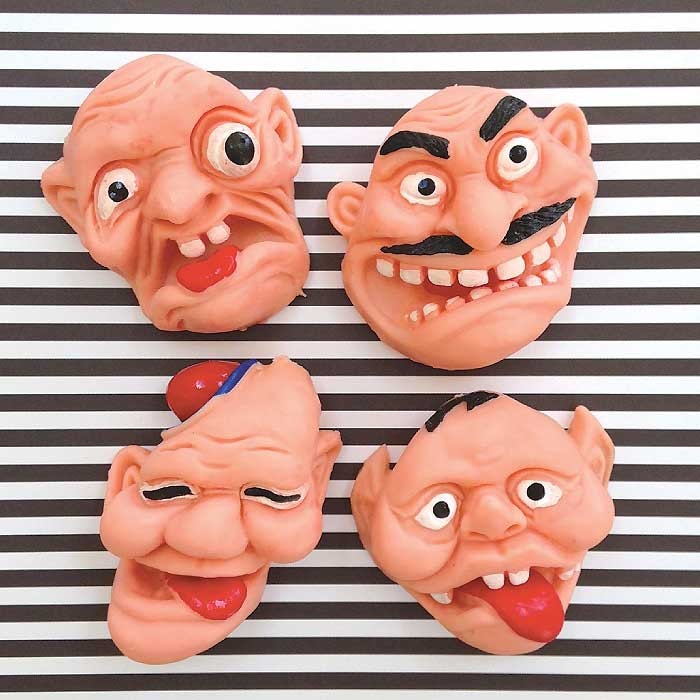4 Vintage Rubber Uglies Finger Monsters Halloween Novelty