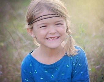 Dark Brown Halo - Girls Double Strand Braided Headband - Baby Girl/Toddler/ Adult Boho Headband