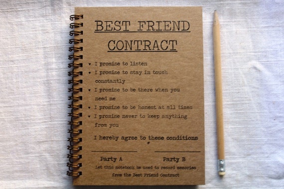 Best Friend Contract Letter pressed 5.25 x 7.25 by JJLetterpress