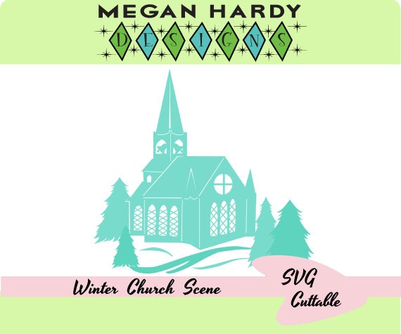 Download Items similar to SVG Winter Church Scene on Etsy