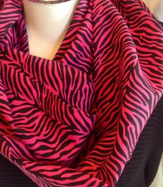 Wildlife Scarf Infinity Scarf Zebra Print by SplendidFindings