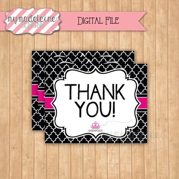 Sale // Paparazzi Thank You Card // Printable // by MyMadeleine