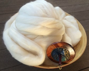 Organic Polwarth Silk Blend Roving Top Spinning Fiber 80/20 - 4 ounces