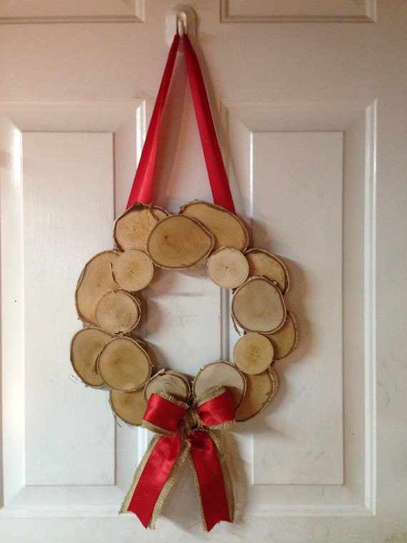 Items Similar To Birch Slice Christmas Wreath On Etsy