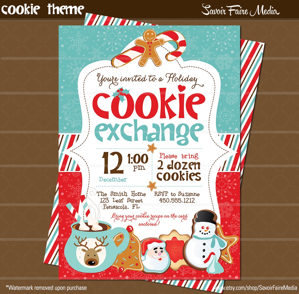 Printable Christmas Cookie Exchange Invitations 9