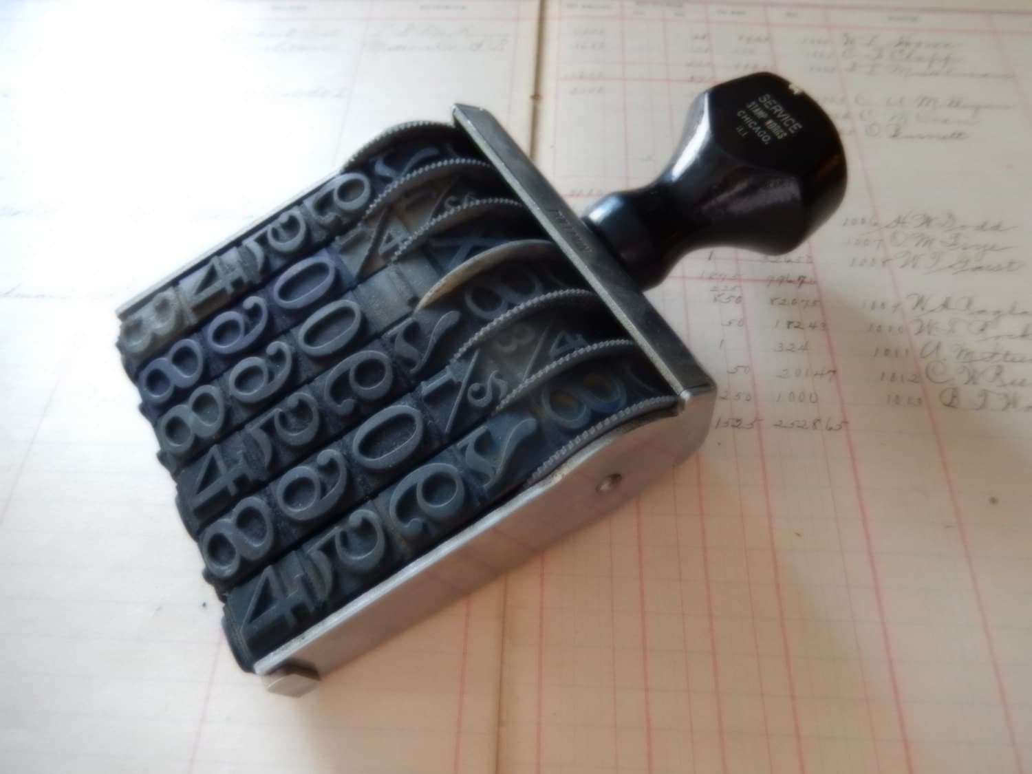 Large Industrial Vintage Numbers Rubber Stamp