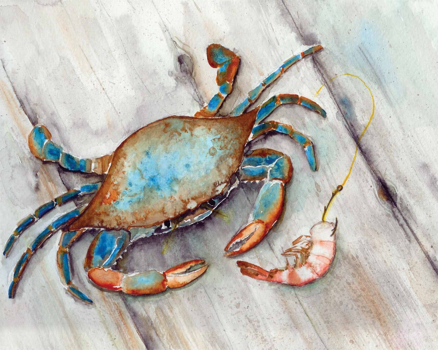 Blue Crab with shrimp seafood restaurant or kitchen art