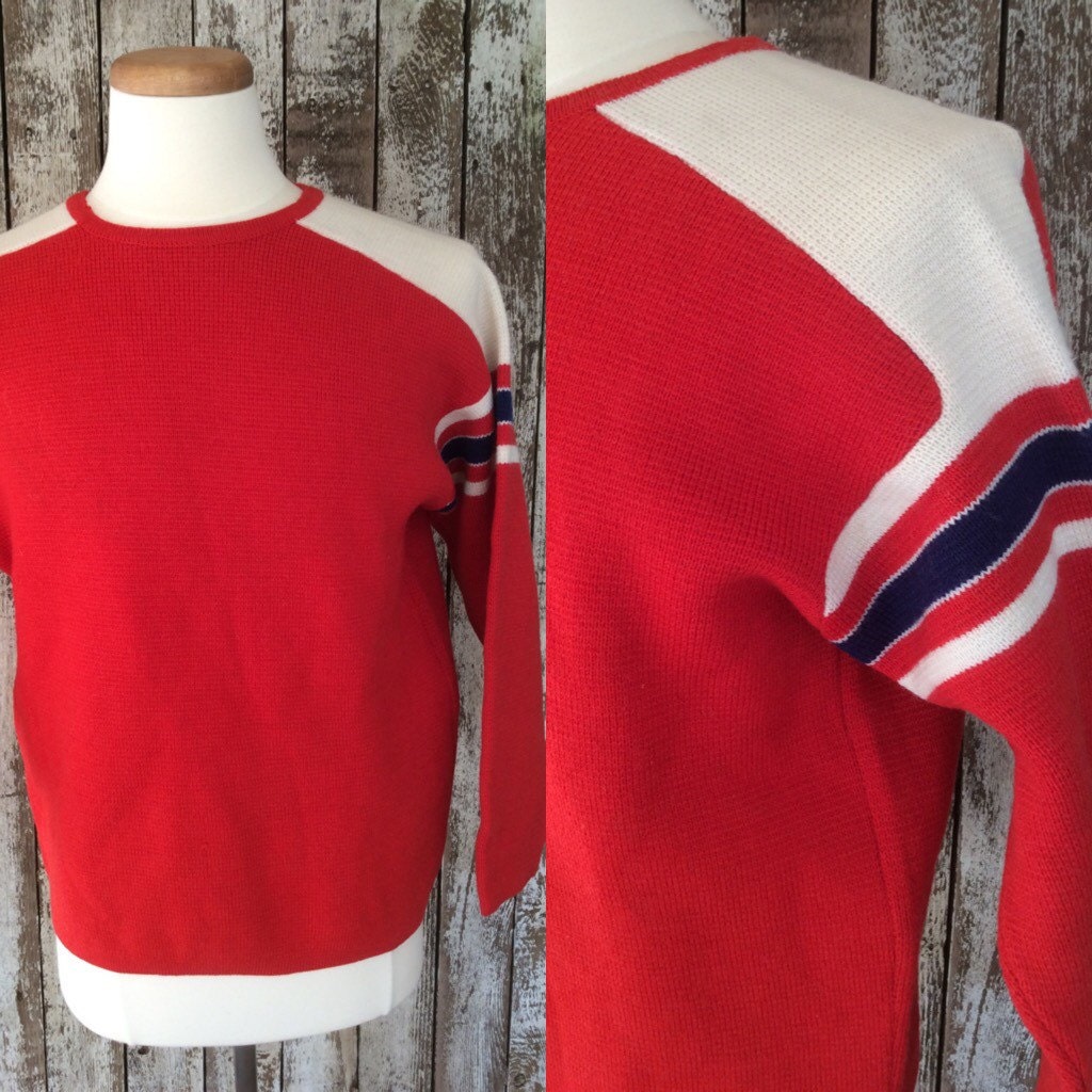Vintage 80s Ski Sweater / Vintage Sweater / Men's Sweater
