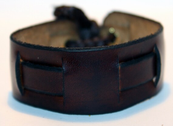 Brown Leather Cuff Bracelet Nice gift for women Made in